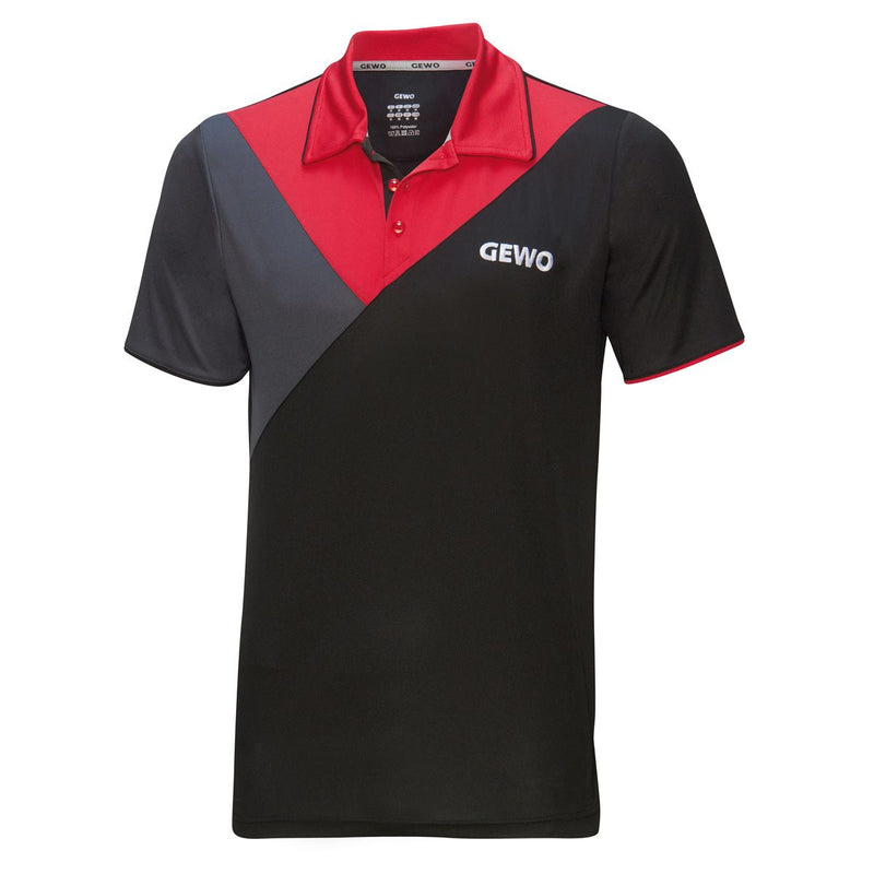 Gewo shirt Toledo Katoen zwart/rood