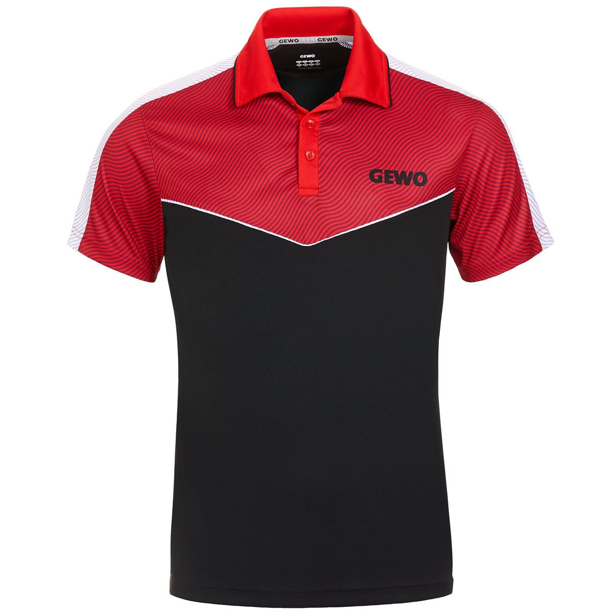 Gewo shirt Prato zwart/rood