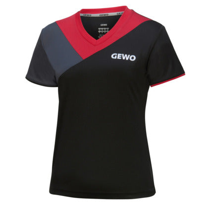 Gewo shirt Toledo Lady zwart/rood