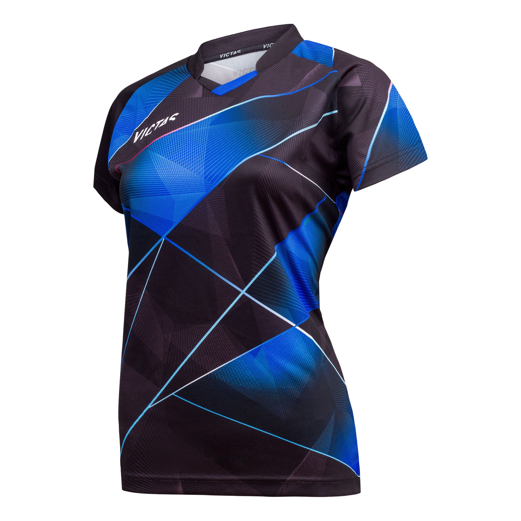 Victas Shirt Lady 226 zwart/blauw