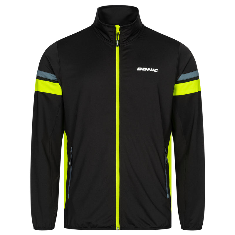 Donic Trainingsjack Paddox zwart/antraciet/lime